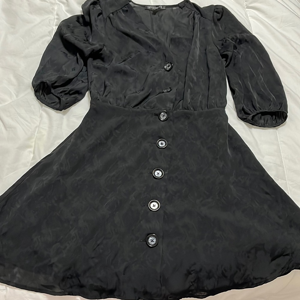 Black button up dress